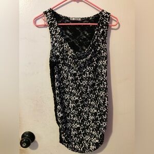 Teenbell women’s Y2K Black and White Sleeveless lace Top size s